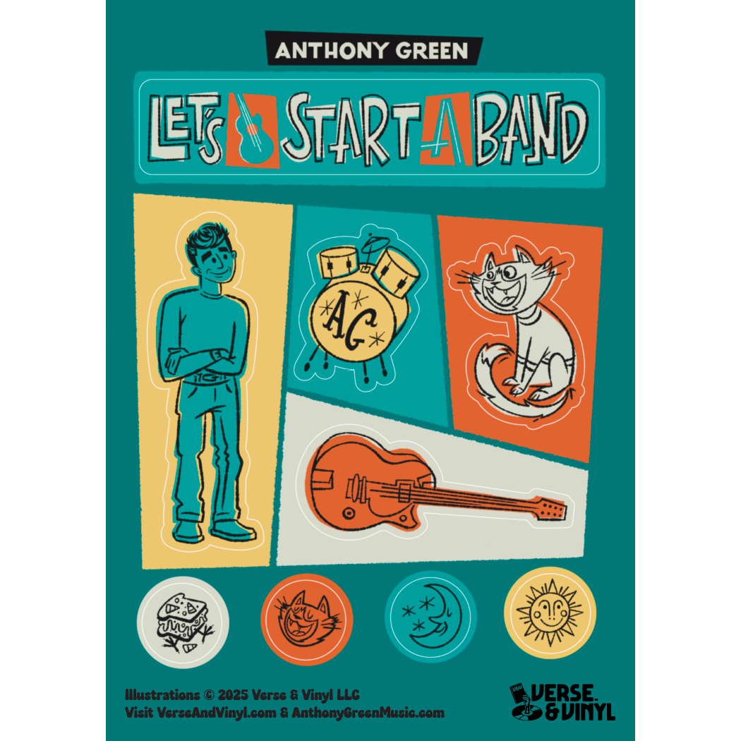 *PRE ORDER* Anthony Green - Let's Start A Band Sticker Sheet 5" x 7"